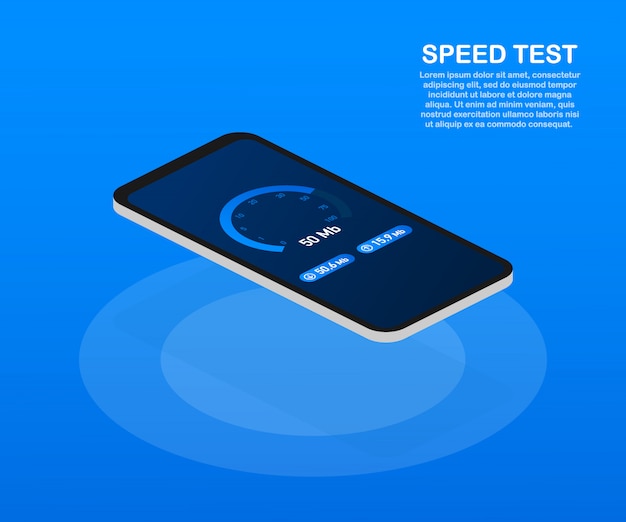 Speed test on smartphone template