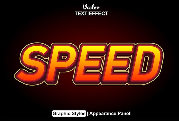 speed text effect with graphic style and editable.