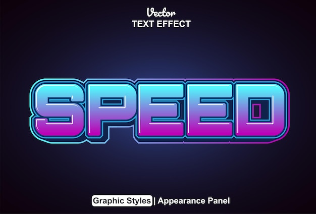 Speed text effect with graphic style and editable