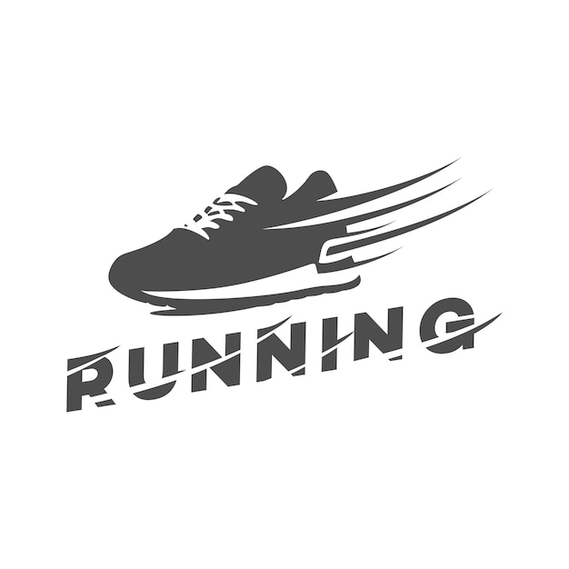 Speed up running sports shoe symbol icon or logo