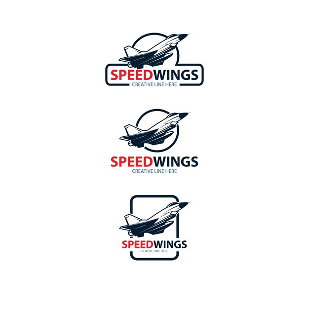 Speed wings logo set