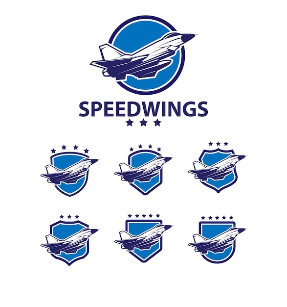 Speed wings logo set