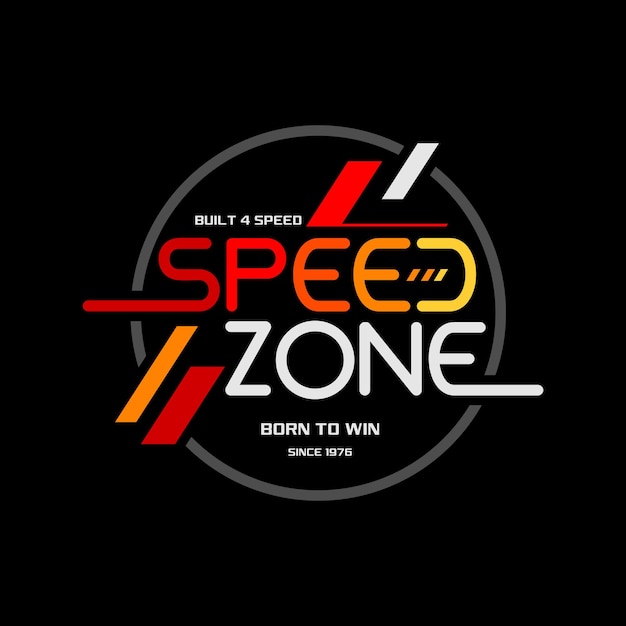 Speed zone trendy vettore tshirt e abbigliamento designlogo automotive