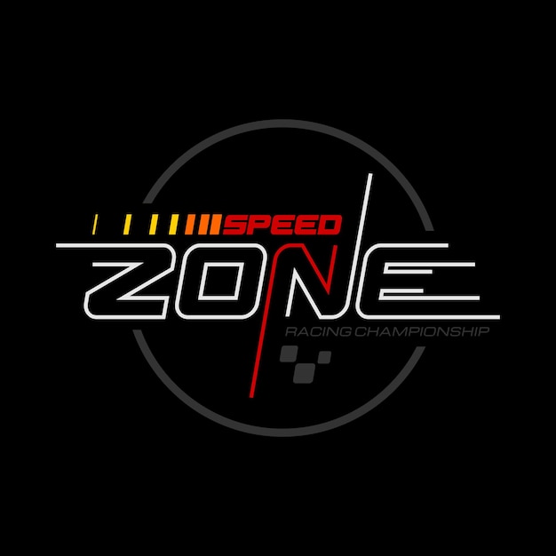 Speed zone typography racing t shirt design