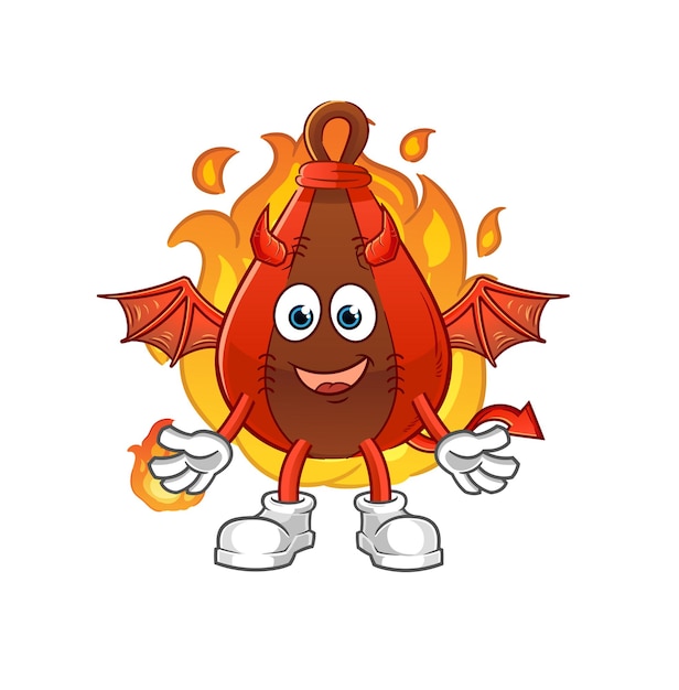 speedbag demon met vleugelskarakter. cartoon mascotte vector