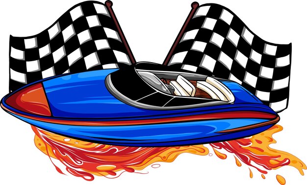 Vector speedboat flat vector isolated icon