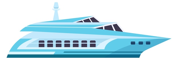 Vector speedboat icon modern fast yacht travel ship