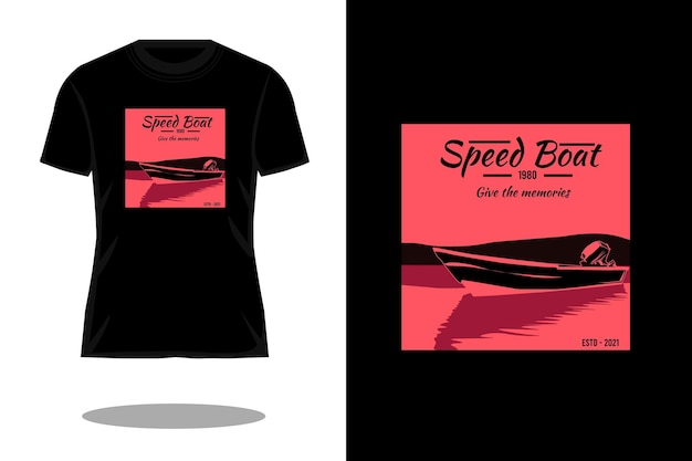 Speedboot retro t-shirtontwerp