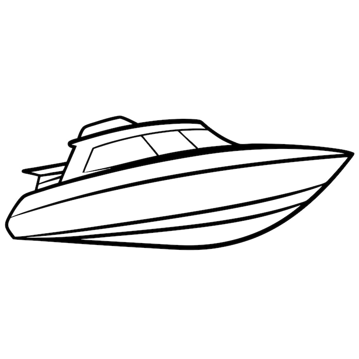 Vector speedboot schets kleurboek pagina lijn kunst illustratie digitale tekening