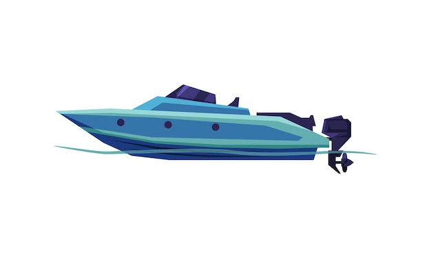 Vector speedboot zeilboot powerboat moderne nautische gemotoriseerde transport vector illustratie
