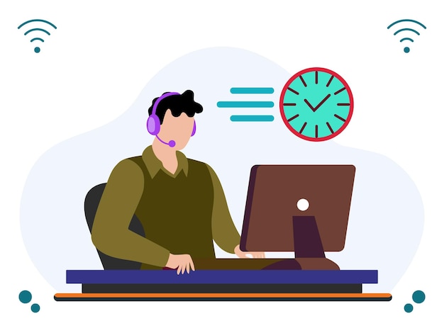 Иллюстрация концепции Speeddial Стильная и красивая