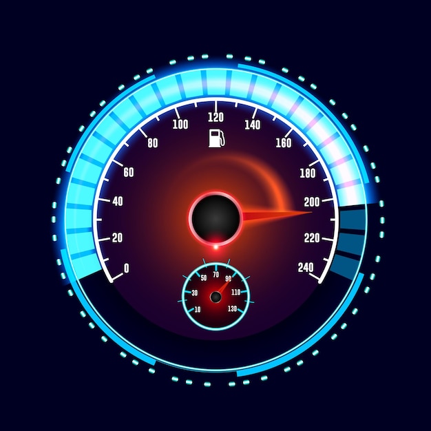 Speedometer Bar with Dazzling Blue Light and Attractive Design