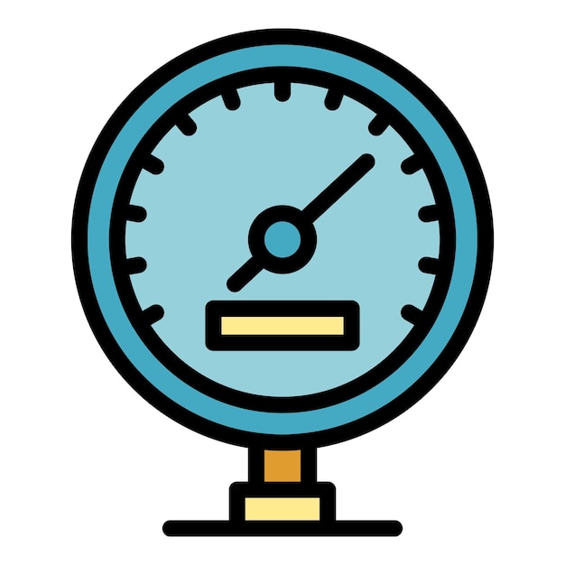 Speedometer icon Outline speedometer vector icon color flat isolated
