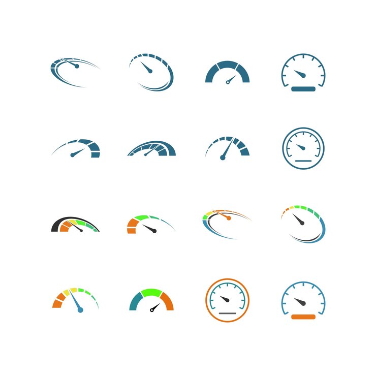 Speedometer icon vector design templates on white background