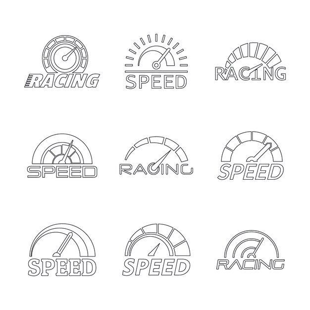 Speedometer level panel logo set