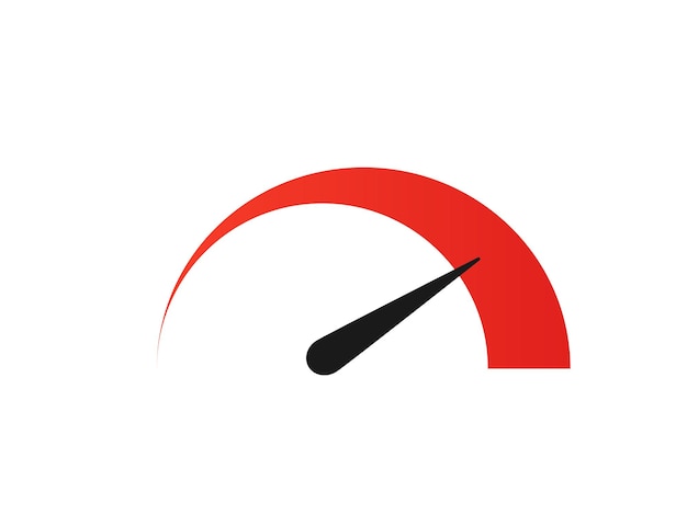 Дизайн логотипа спидометра Плоский простой векторный значок Изолированная иллюстрация