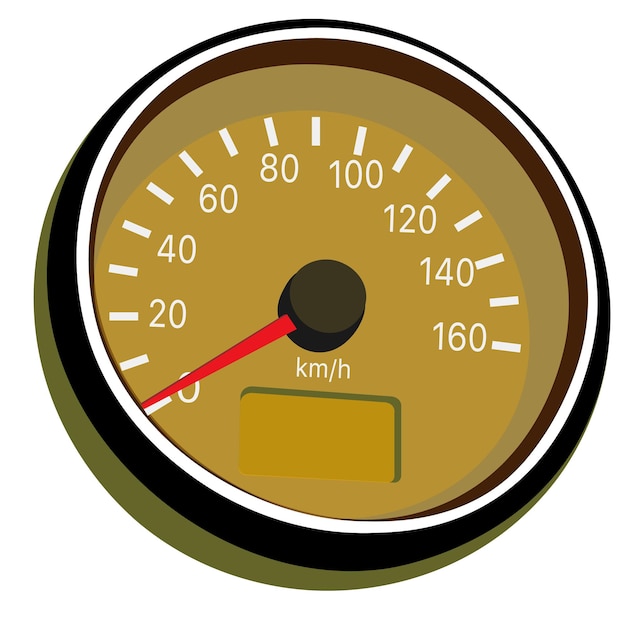 Speedometer in a semi realistic style a device for measuring speed in a car in vector