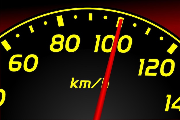 Vector a speedometer with a red line on the top of it