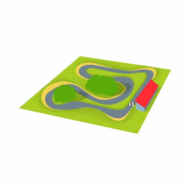 Speedway pictogram in cartoon stijl geïsoleerd op witte achtergrond Track symbool