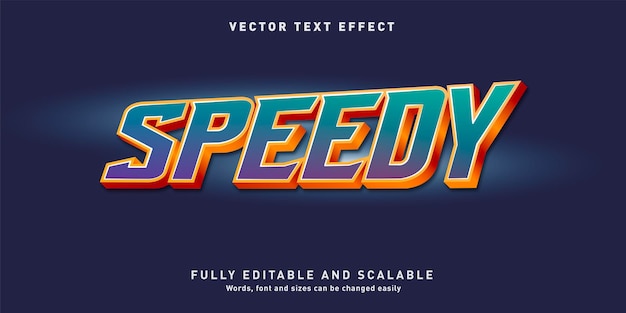 Vector speedy fully editable font effect