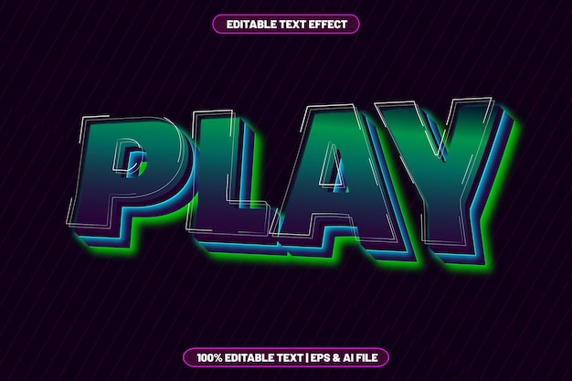 Speel bewerkbaar teksteffect 3D-neonstijl