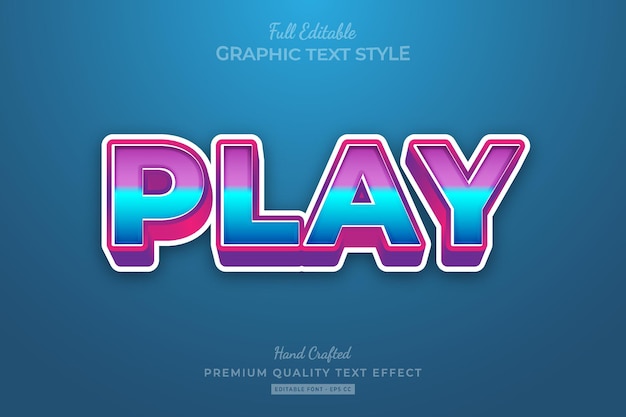 Speel Cartoon bewerkbare Premium teksteffect lettertypestijl
