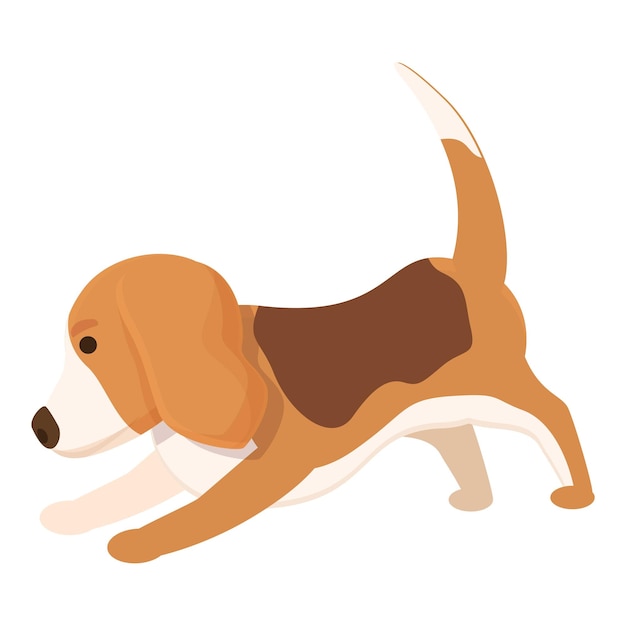 Speel hond pictogram cartoon vector run dier leuke hond
