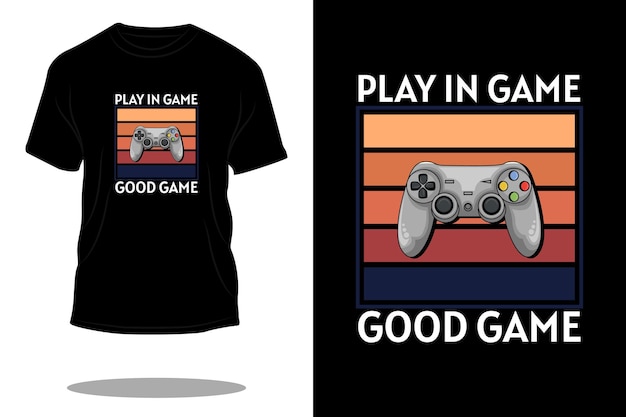 Speel in het spel retro t-shirtontwerp