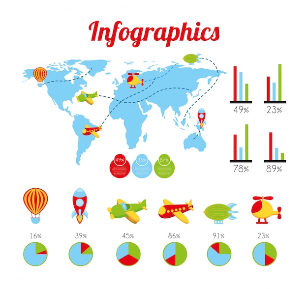 Speelgoed infographics over witte achtergrond vectorillustratie