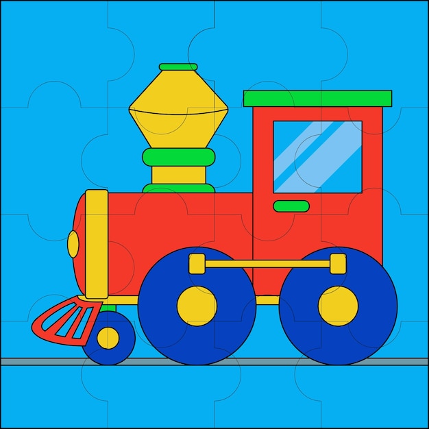 Speelgoedtrein geschikt voor kinderpuzzel vectorillustratie