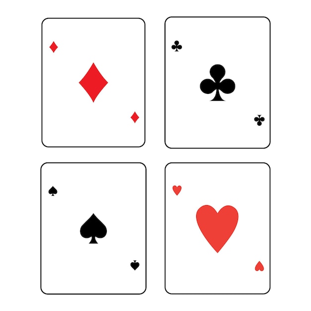 Vector speelkaarten pictogram logo vector ontwerpsjabloon