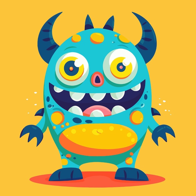 Speels en expressief cartoon monster personage met kleurrijk en dynamisch ontwerp