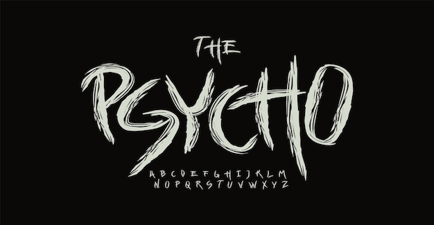 Speels krijtalfabet witte kleurpotloden lettertype voor straatlogo handgeschreven kop rustieke graffiti typografie schoolbord typografisch Vector lettertype