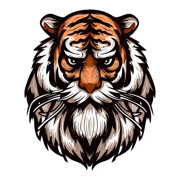 Vector speels tijgerprofiellogo energetische logoillustratie