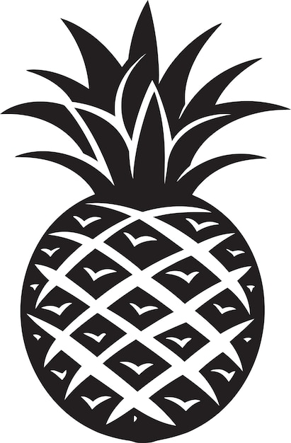 Vector speels tropisch icoon minimalistische ananas badge