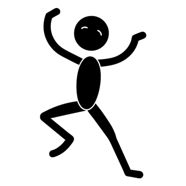 Speelse Stick Figure Dance Pose Silhouette Vector Art voor leuke en energieke ontwerpprojecten