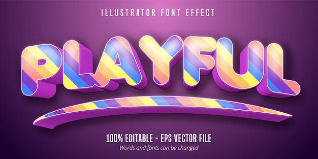 Speelse tekst, kleurrijk bewerkbaar lettertype-effect