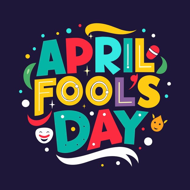 Speelse vector handgetekende April Fools Day lettering