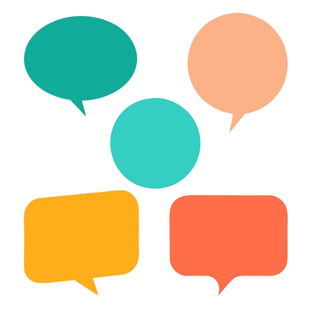 Speelse Vector Speech Bubbles Set met zachte pastelkleuren en dynamische vormen
