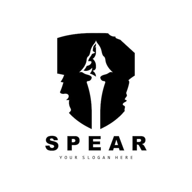 Speer Logo Hunting Gear Design Pijl Oorlog Wapen Product Merk Vector