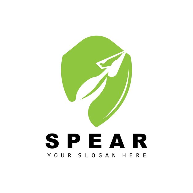 Speer logo hunting gear design pijl oorlog wapen product merk vector