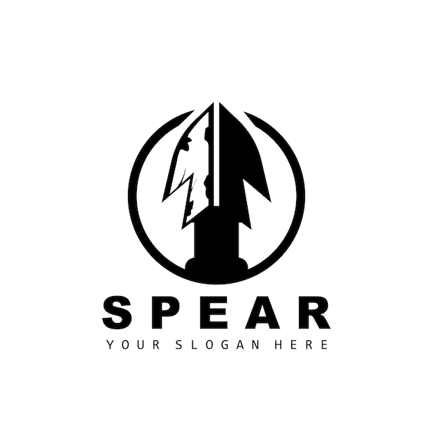 Speer Logo Hunting Gear Design Pijl Oorlog Wapen Product Merk Vector