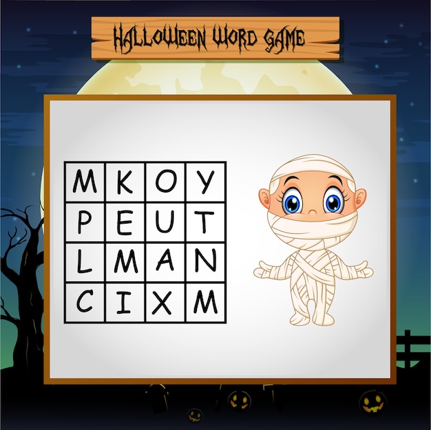 Spel halloween vind het woord mummie