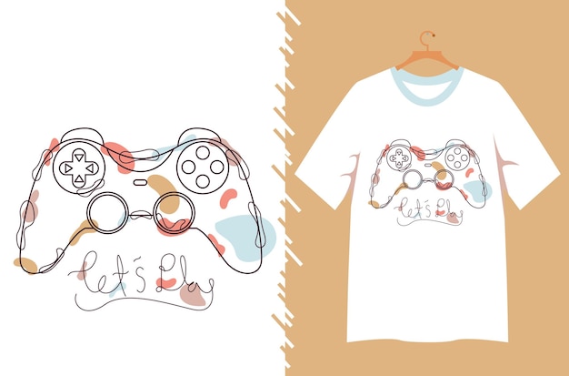 Vector spel illustratie t-shirt ontwerp