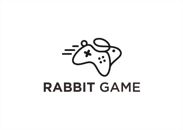 spel konijn logo ontwerp vectorillustratie