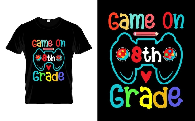 Spel op groep 8 Terug naar school typografie t-shirtontwerp