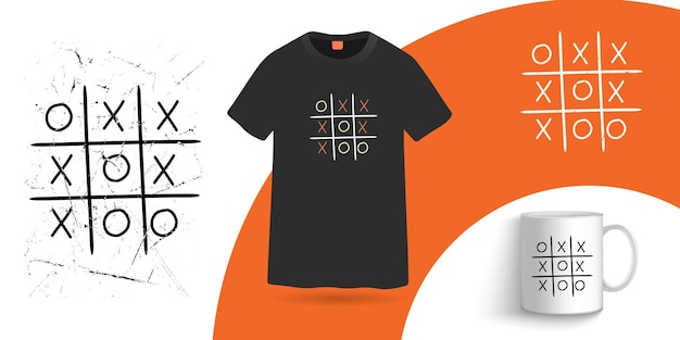 Spel t-shirt en koffiemok ontwerpsjabloon