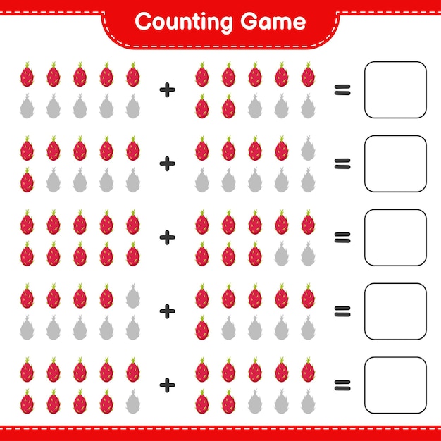 Spel tellen, tel het aantal Pitaya en schrijf het resultaat.