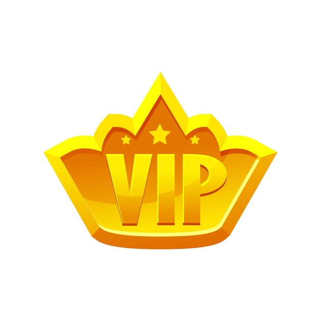 Spel UI VIP con Gouden kroon Vector Design