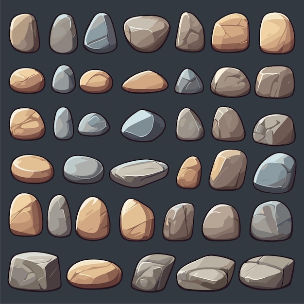 Vector spelactiva rock elements set